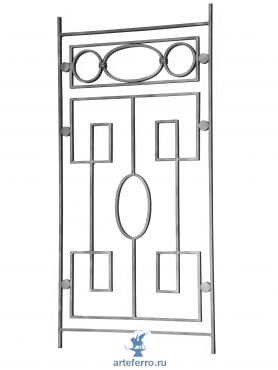 Декоративная кованая панель 14х8мм, L 495мм,  Н 1000мм